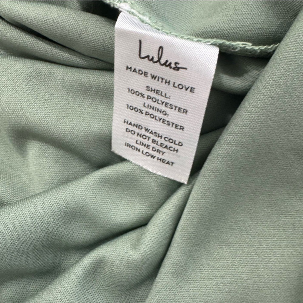 Lulus Radiant Charisma Sage Brush Chiffon Ruched Tie-Strap Maxi Dress 1X - Picture 4 of 6